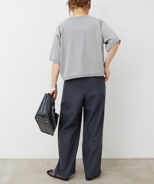 ワイドパンツ スラックス パンツ 接触冷感バルーンシルエットスラックスパンツ レディースの画像