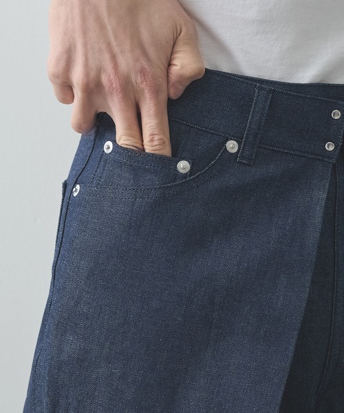 ジーンズ 「JOHN LAWRENCE SULLIVAN」RIGID DENIM WIDE PANTS メンズの画像