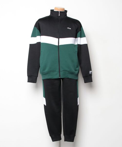FILA（フィラ） セットアップジャージ M ブラック×グリーン メンズ