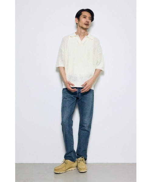 メッシュポロシャツ ベージュ ネイビー 新品 AZUL BY MOUSSY（アズールバイマウジー） ポロシャツ メッシュ