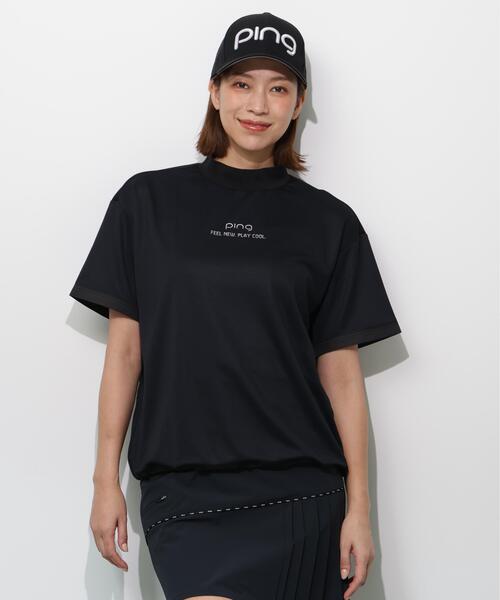 エイトロックベアカノコ 半袖ハイネックカットソー ＜筆記体ロゴ＞ PING APPAREL】【10カラーシリーズ】PEカノコ半袖ハイネックシャツ