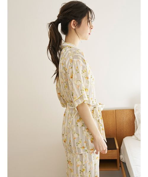 SNIDEL HOME パジャマ ルームウェア 「接触冷感」ストライプフラワー