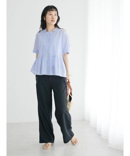 「CRAFT STANDARD BOUTIQUE」 半袖ブラウス FREE ブルー系その他6 レディース_画像4