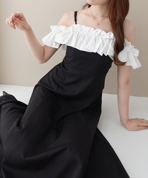 SOELA（ソエラ） ワンピース 半袖 「SOELA」フリルバックレースアップ
