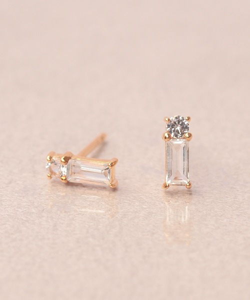ピアス 「WEB限定」K18vermeil バケット ホワイトトパーズピアス レディースの画像