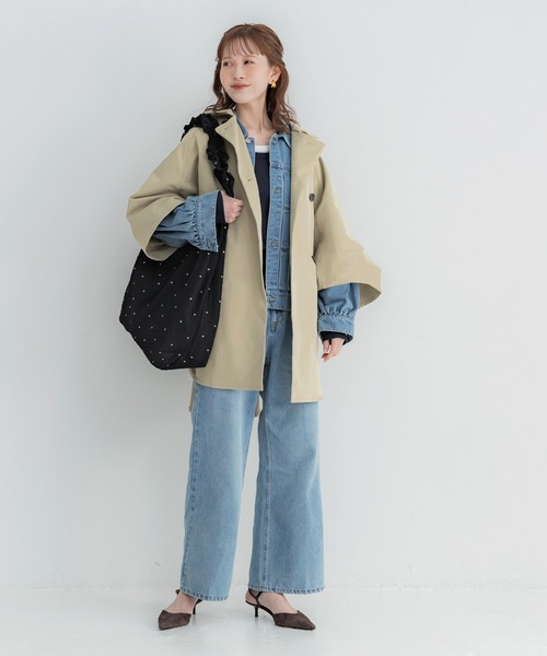 「coca(coca)」 トレンチコート M ベージュ レディース_画像8