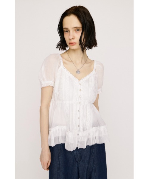 ブラウス シャツ BABY DOLL COTTON BL ベビードールコットンブラウス 春服 夏服 シアー レディースの画像