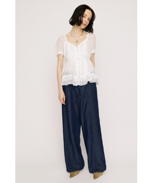 ブラウス シャツ BABY DOLL COTTON BL ベビードールコットンブラウス 春服 夏服 シアー レディースの画像