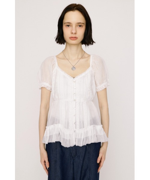 ブラウス シャツ BABY DOLL COTTON BL ベビードールコットンブラウス 春服 夏服 シアー レディースの画像