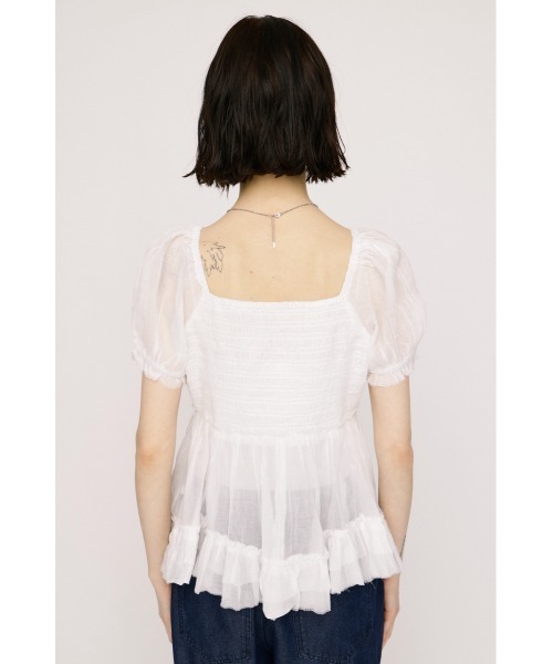 ブラウス シャツ BABY DOLL COTTON BL ベビードールコットンブラウス 春服 夏服 シアー レディースの画像