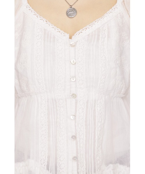 ブラウス シャツ BABY DOLL COTTON BL ベビードールコットンブラウス 春服 夏服 シアー レディースの画像