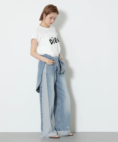「Gready Brilliant」 「re fiina」半袖Tシャツ FREE レッド レディース_画像3