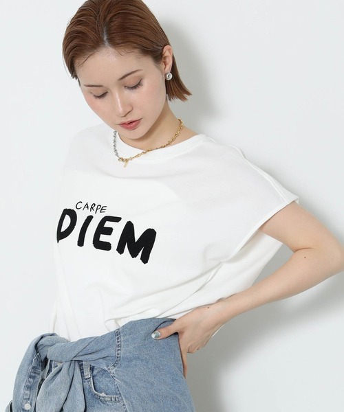 「Gready Brilliant」 「re fiina」半袖Tシャツ FREE レッド レディース_画像4