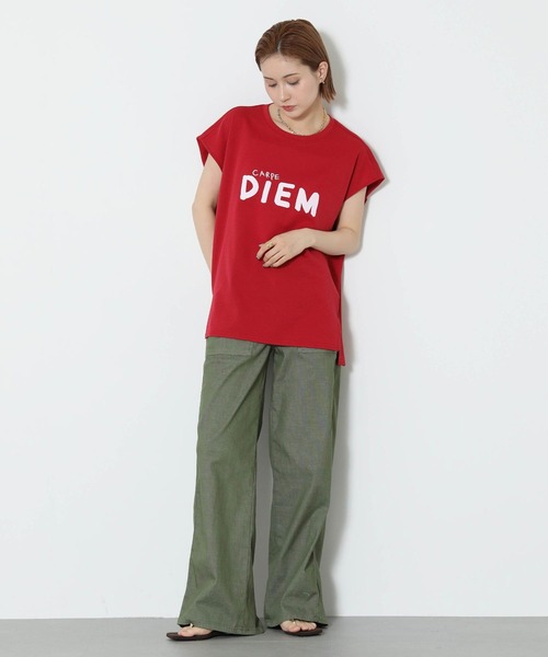 「Gready Brilliant」 「re fiina」半袖Tシャツ FREE レッド レディース_画像7