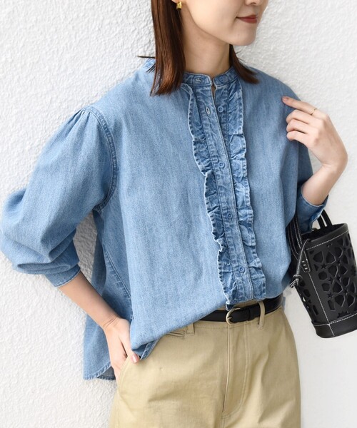 「SHIPS」 長袖ブラウス ONE SIZE ブルー レディース_画像9