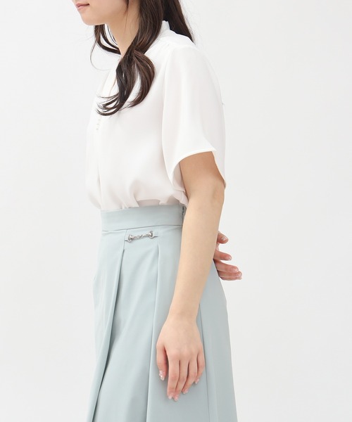 「TRUDEA」 半袖ブラウス SMALL ホワイト レディース_画像3