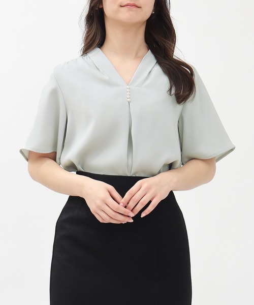 「TRUDEA」 半袖ブラウス SMALL ホワイト レディース_画像7