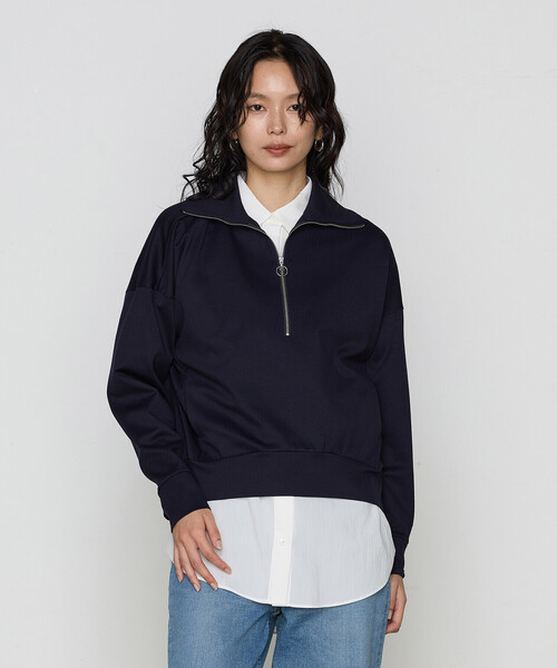 「COMME CA」 長袖カットソー FREE ネイビー レディース_画像6