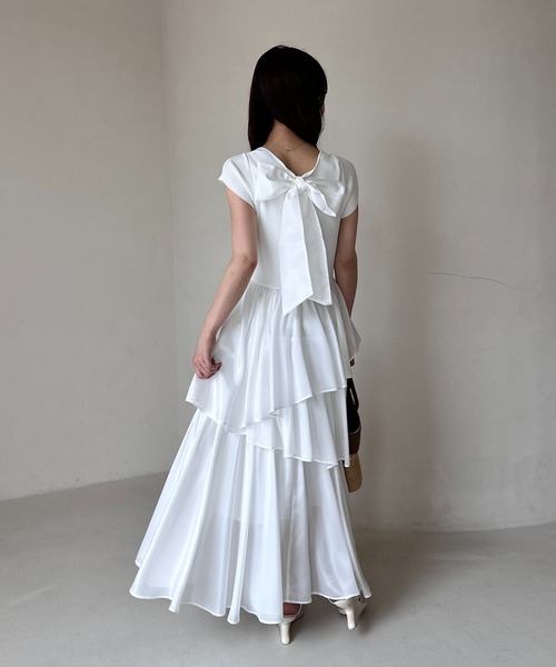 ワンピース 半袖 FRENCH SLEEVE DOCKING DRESS