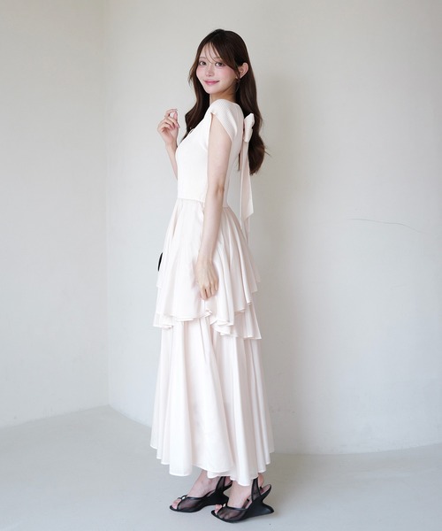 ワンピース 半袖 FRENCH SLEEVE DOCKING DRESS