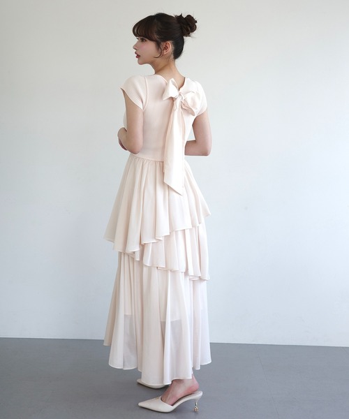 ワンピース 半袖 FRENCH SLEEVE DOCKING DRESS