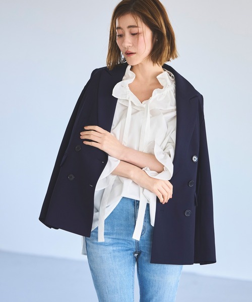 「RUIRUE BOUTIQUE」 長袖ブラウス L オフホワイト レディース_画像4