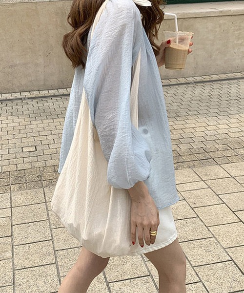 「Amulet」 長袖シャツ M ブルー レディース_画像5