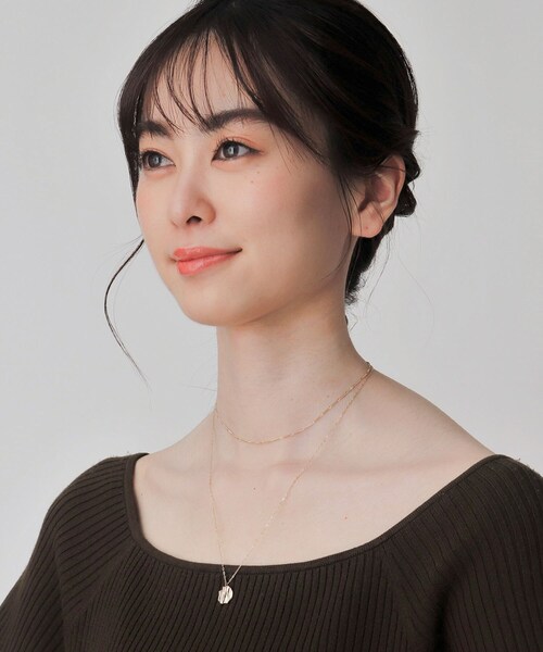 COCOSHNIK（ココシュニック） ネックレス K10ウエーブプレート 