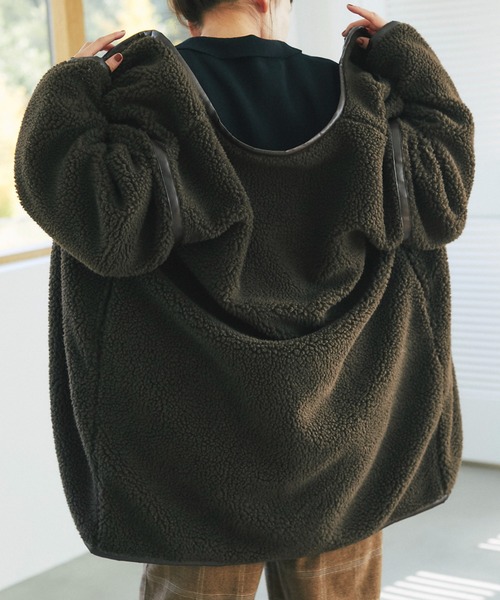 ボアロングコート HUG.U コート レディース アウター ボア ロングコート ロング