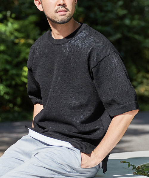 Tシャツ Tシャツ 再入荷 スポンディッシュ リラックス ニット Tシャツ Zozotown Yahoo 店 通販 Yahoo ショッピング