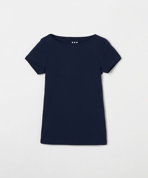 新品タグ付 three dots スリードッツ ネイビー 長袖Tシャツ 8 three dots tシャツ / JESSICA 3/4 スリーブ Tシャツ レディース