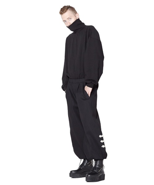 ankoROCK パンツ チャイナボタンバルーンリブワイドパンツ -メガ