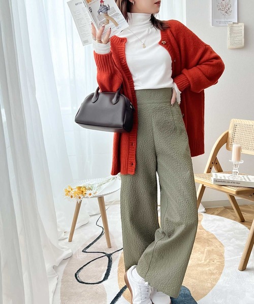 classicalelf パンツ 品良くスタイルUP。ぽこぽこエンボス花柄