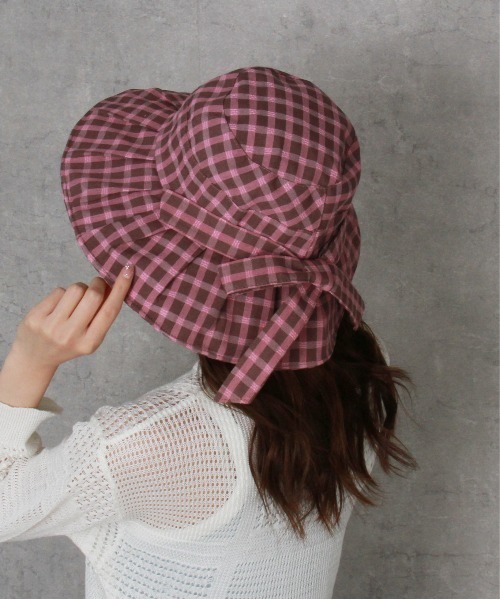 即購可CONP Hat With Tail チェック柄　y2k ハット男女兼用 Loco Ocean（ロコオーシャン） 帽子 ハット チェック柄 プリーツハット