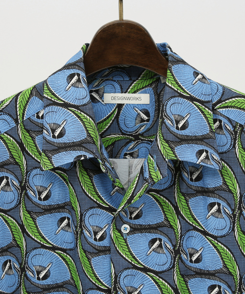 値下中 60s FRUIT OF THE LOOM バティック柄 半袖シャツ DESIGNWORKS（デザインワークス） シャツ 「セットアップ対応