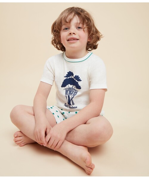 PETIT BATEAU（プチバトー） パジャマ プリント半袖パジャマ キッズ