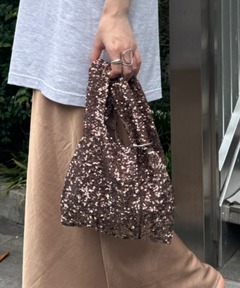 ハンドバッグ 「新色追加！！」カラビナ付きスパンコールBAG