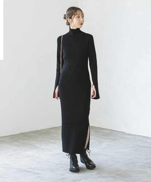 NOBLE（ノーブル） ワンピース 「追加」ナロータイトスリットニット