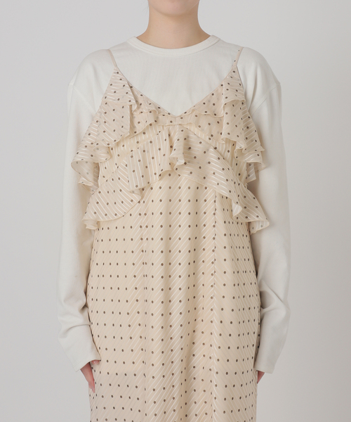 slobe iena ドットキャミワンピ　ビスチェ SLOBE IENA ワンピース ドットラッフルキャミワンピース