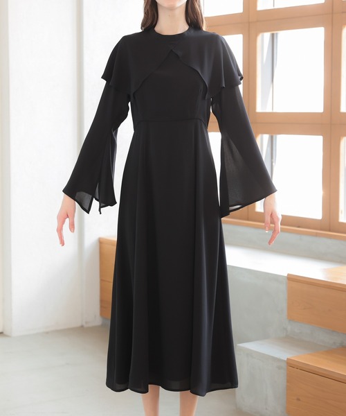 Leja 襟付き　ワンピース　ドレス　M 結婚式　入学式　フォーマル Leja（レジャ）の「【LEJA】刺繍レース襟付きハイウエスト