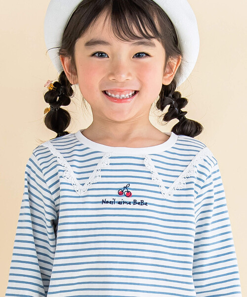 tシャツ Tシャツ 襟付き風ボーダーTシャツ(80~130cm) キッズ 