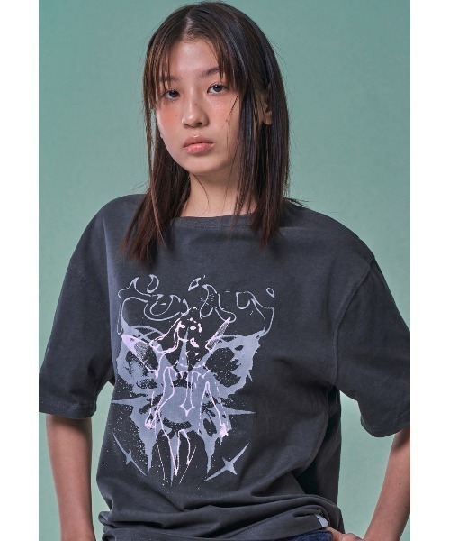 tシャツ A'GEM/9 × .kom 「 FANCY CLUB/ファンシークラブ」 NEBULA FOG TEE/ネビュラ Tシャツ レディース
