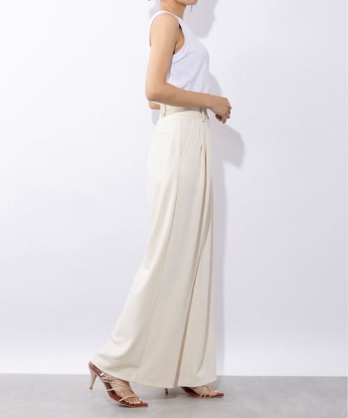 SETTEN クリーム色 ワイドパンツ SETUP7 スラックス パンツ 「SETUP7」Two Tuck Wide Pant