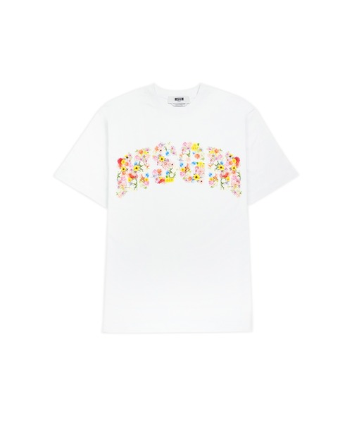 tシャツ MSGM FLOWER LOGO プリントTシャツ レディース