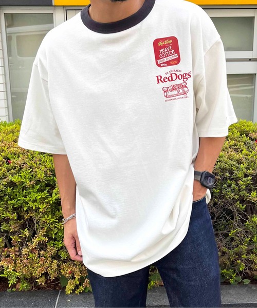「レッド・アップル」ニュー・ビバリー・シネマ限定Tシャツ（未使用） NO NEED（ノーニード） tシャツ 「Red Dogs」バックプリント リンガーT