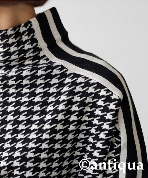 antiqua」 「patterntorso」長袖ニット FREE ブラック レディース 