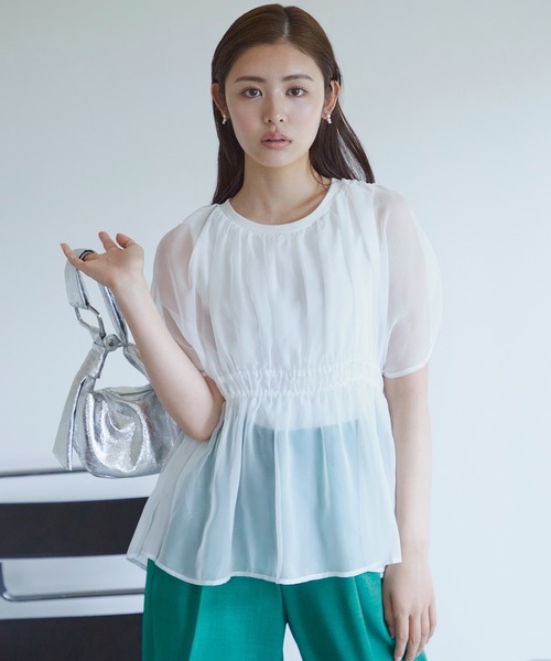 tシャツ 「PLUS」シアードッキングトップス レディース AZUL BY MOUSSY | 【PLUS】シアードッキングトップス (Tシャツ