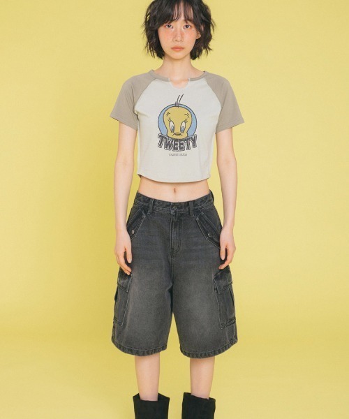 tシャツ A'GEM/9 × .kom 「 FANCY CLUB/ファンシークラブ」 VINTAGE REGLAN CROP TEE/ラグランクロップ A'GEM/9 × .kom 『 FANCY CLUB/ファンシークラブ』 VINTAGE