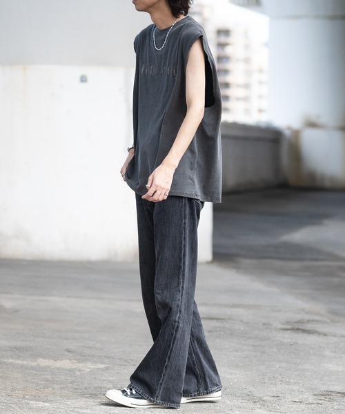 パナソニックノースリーブ JOHN'S CLOSET タンクトップ 「i」ピグメント加工 グラフィック
