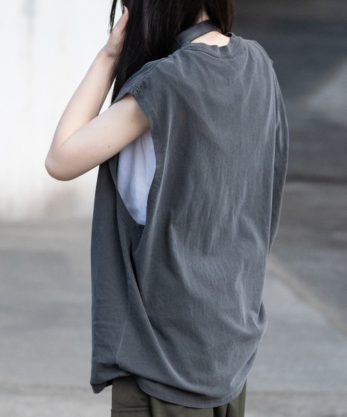 JOHN'S CLOSET タンクトップ 「i」ピグメント加工 グラフィック
